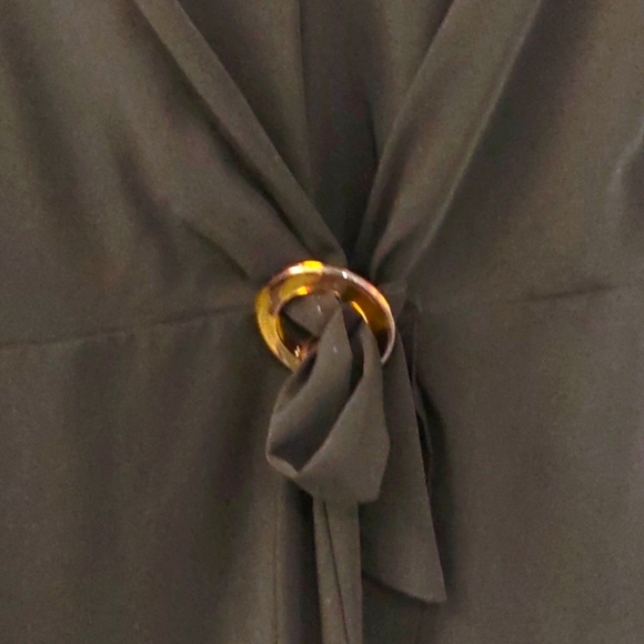 Express O-Ring Wrap Front Shift Dress Pitch Black Size M - Picture 4 of 8